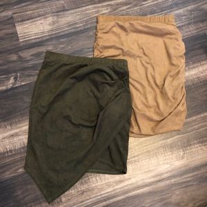2 Suede Body Con Skirts